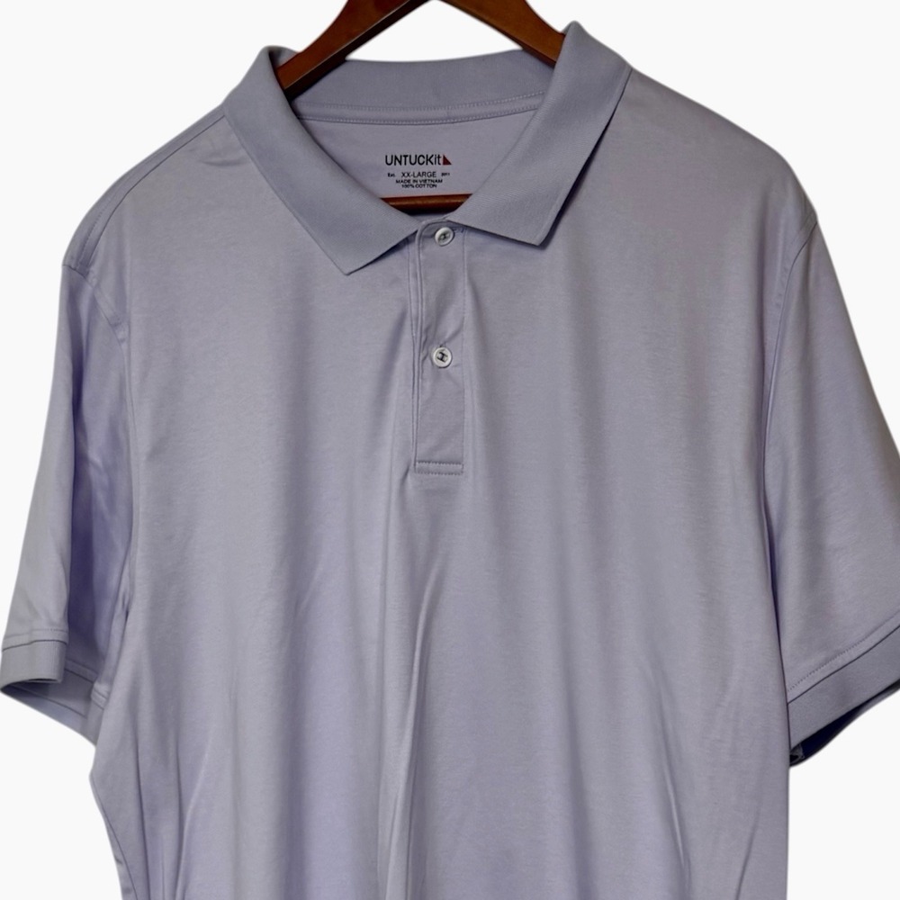 UNTUCKit Polo Shirt Mens XL Lavender Purple Short Sleeve Cotton‎ Casual Classic